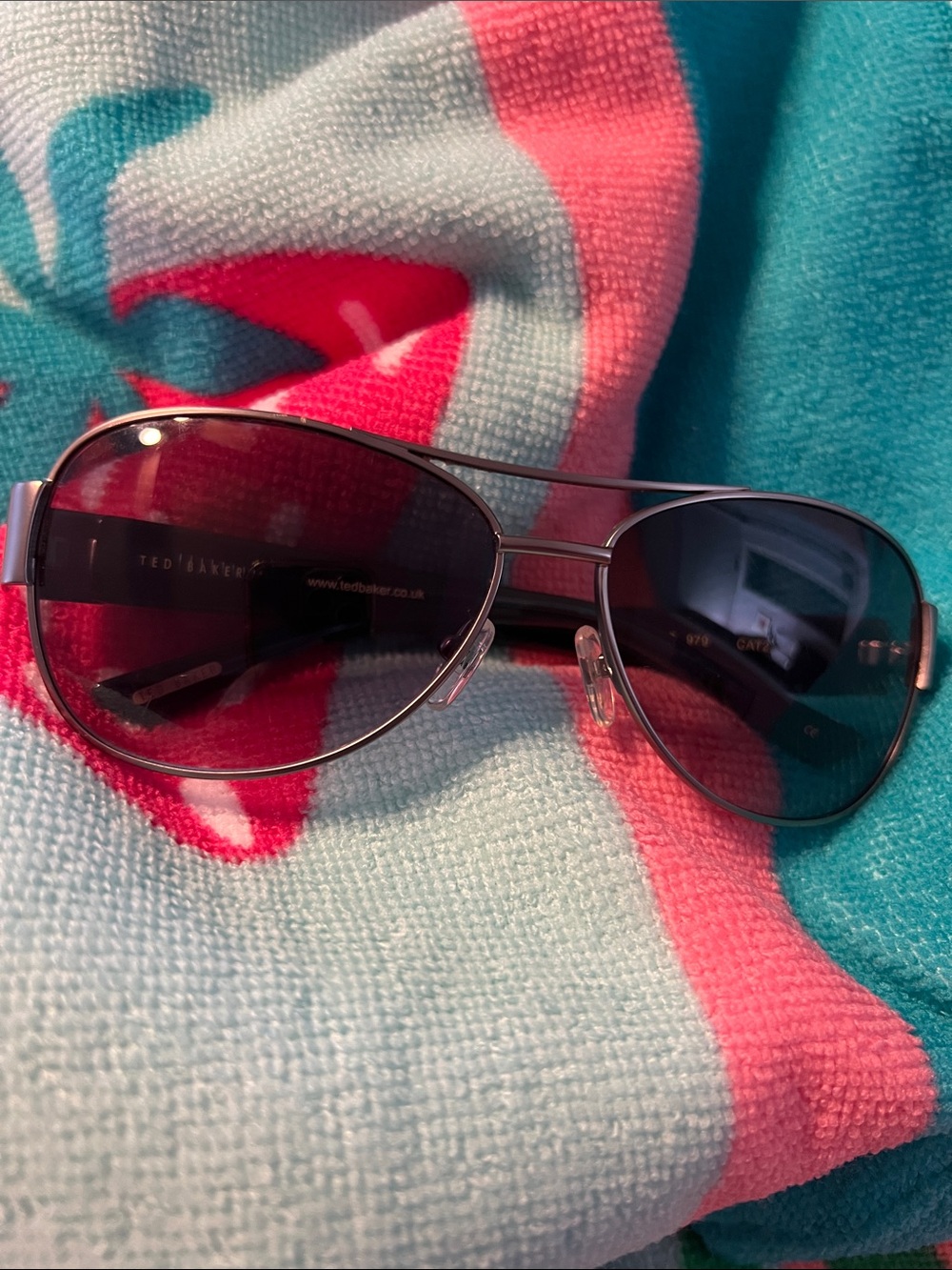 Ted Baker Teal and Black Sunglass Temple Arm with Logo